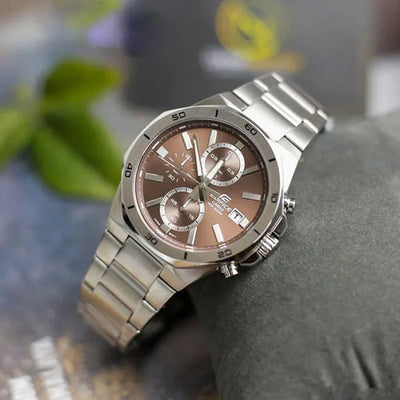 Casio Edifice Standard Chronograph Brown Dial Men 44.3mm ED585 EFV-640D-5AV