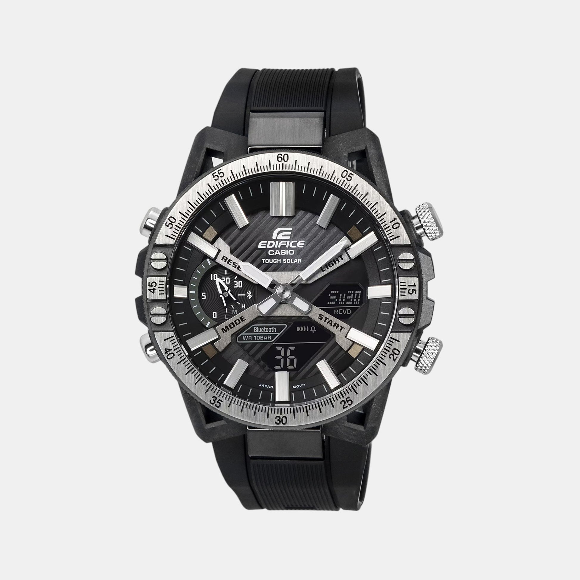 Edifice Men Quartz Black Dial Analog-Digital Resin Watch ED588