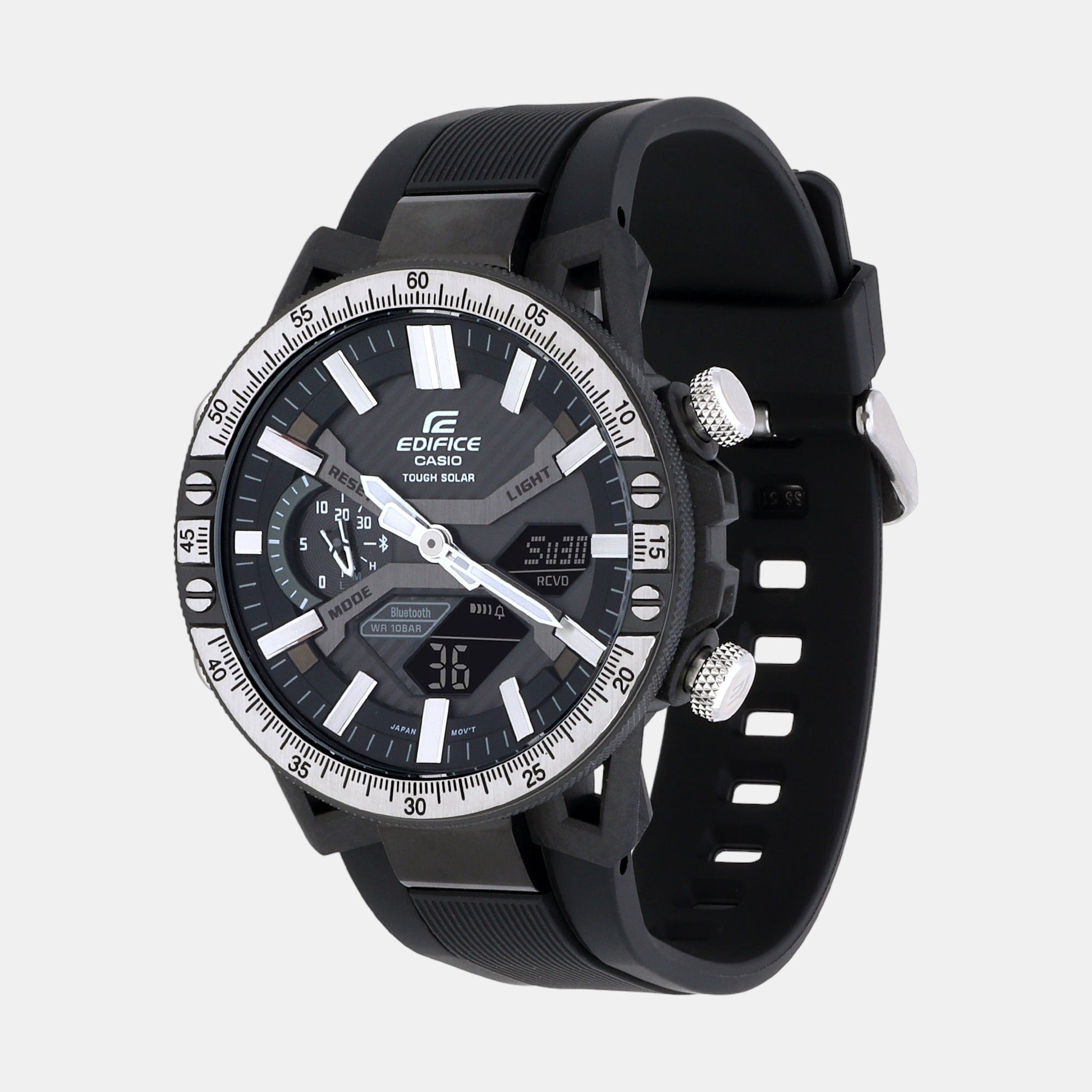 Edifice Men Quartz Black Dial Analog-Digital Resin Watch ED588
