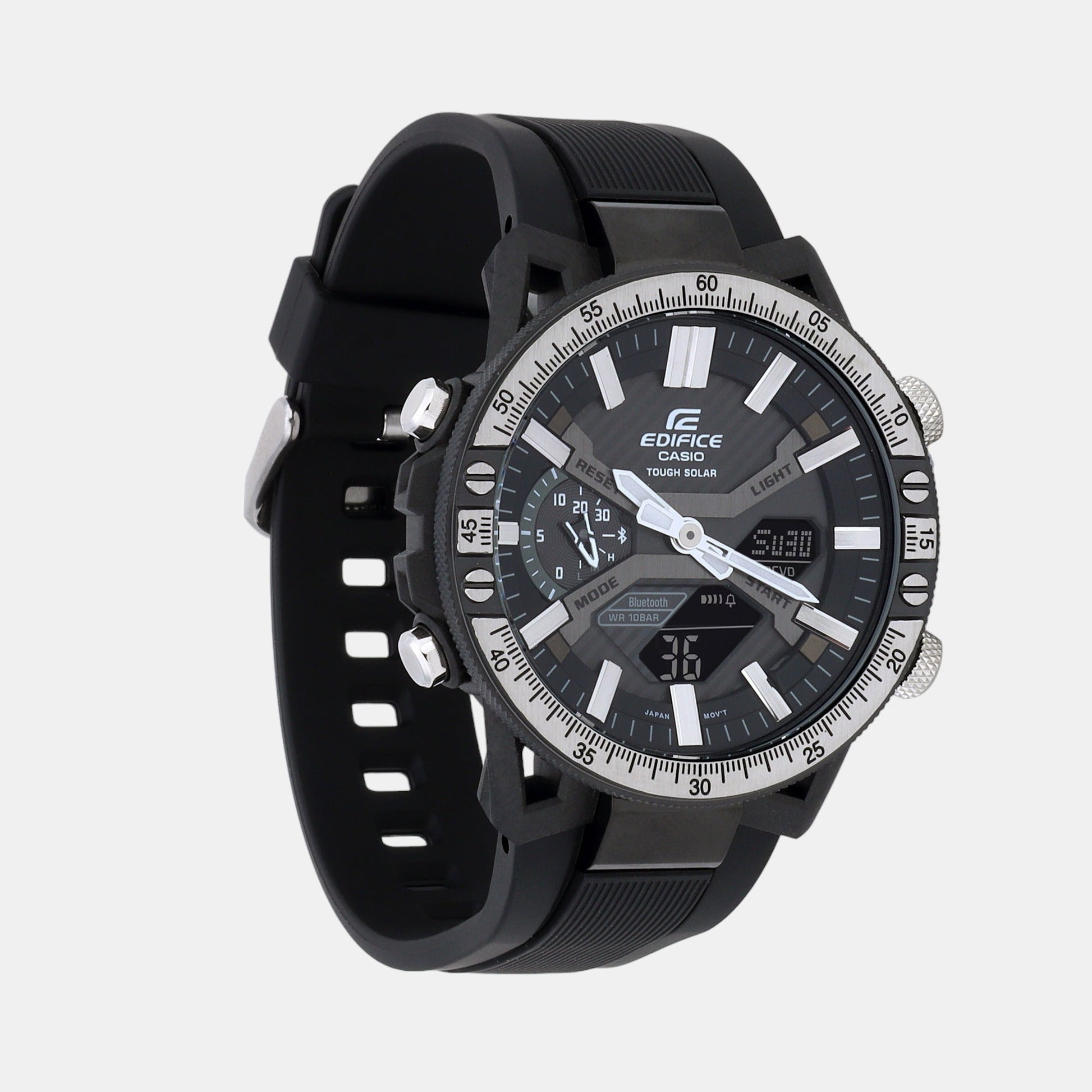 Edifice Men Quartz Black Dial Analog-Digital Resin Watch ED588