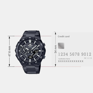 Edifice Men Quartz Black Dial Analog-Digital Stainless Steel Watch ED589