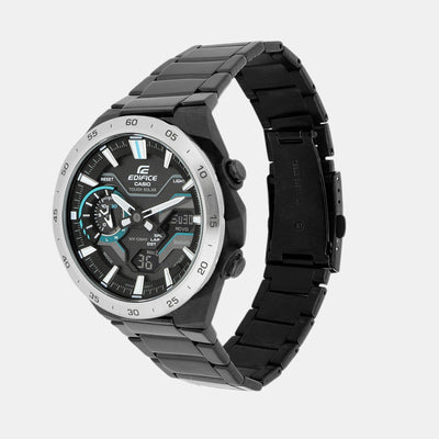 Edifice Men Quartz Black Dial Analog-Digital Stainless Steel Watch ED590