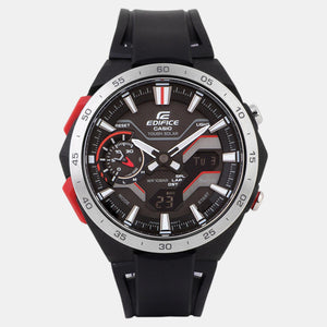 Edifice Men Quartz Black Dial Analog-Digital Resin Watch ED591