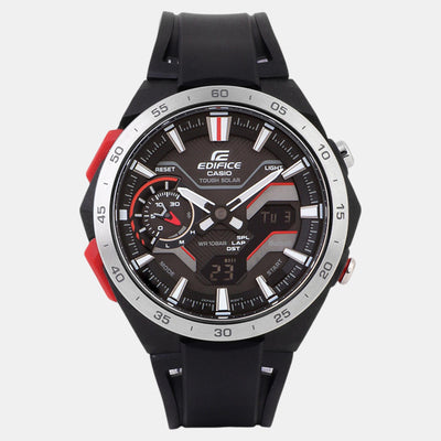 Edifice Men Quartz Black Dial Analog-Digital Resin Watch ED591