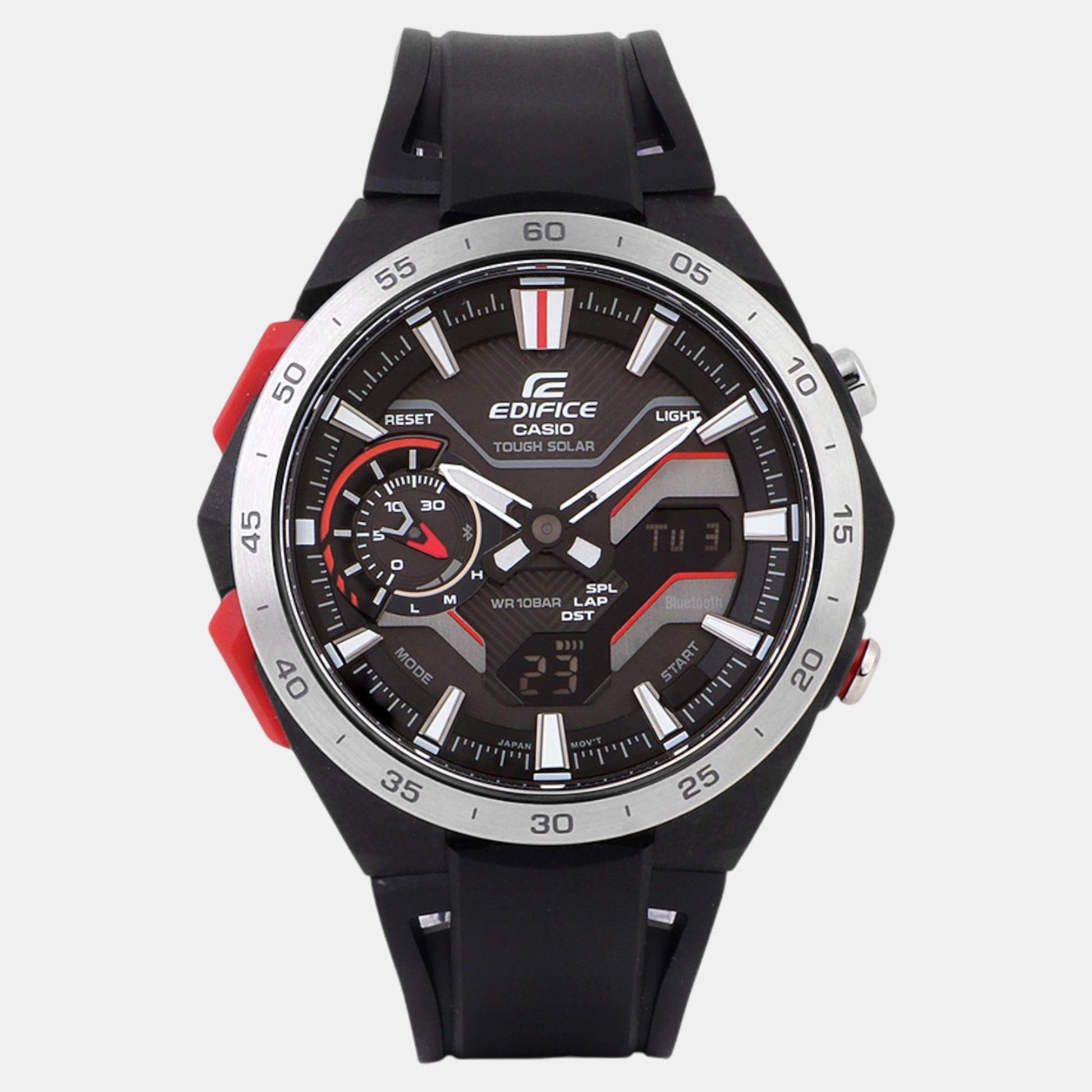 Edifice Men Quartz Black Dial Analog-Digital Resin Watch ED591