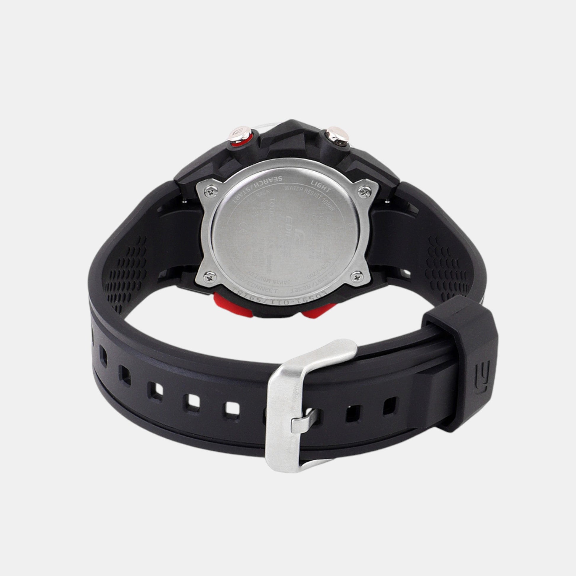 Edifice Men Quartz Black Dial Analog-Digital Resin Watch ED591