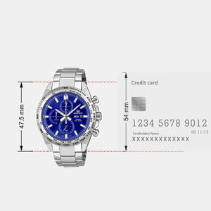 Edifice Men Quartz Blue Dial Chronograph Stainless Steel Watch ED594