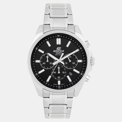 Edifice Men Quartz Black Dial Analog Stainless Steel Watch ED596