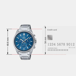 Edifice Men Quartz Blue Dial Chronograph Stainless Steel Watch ED597