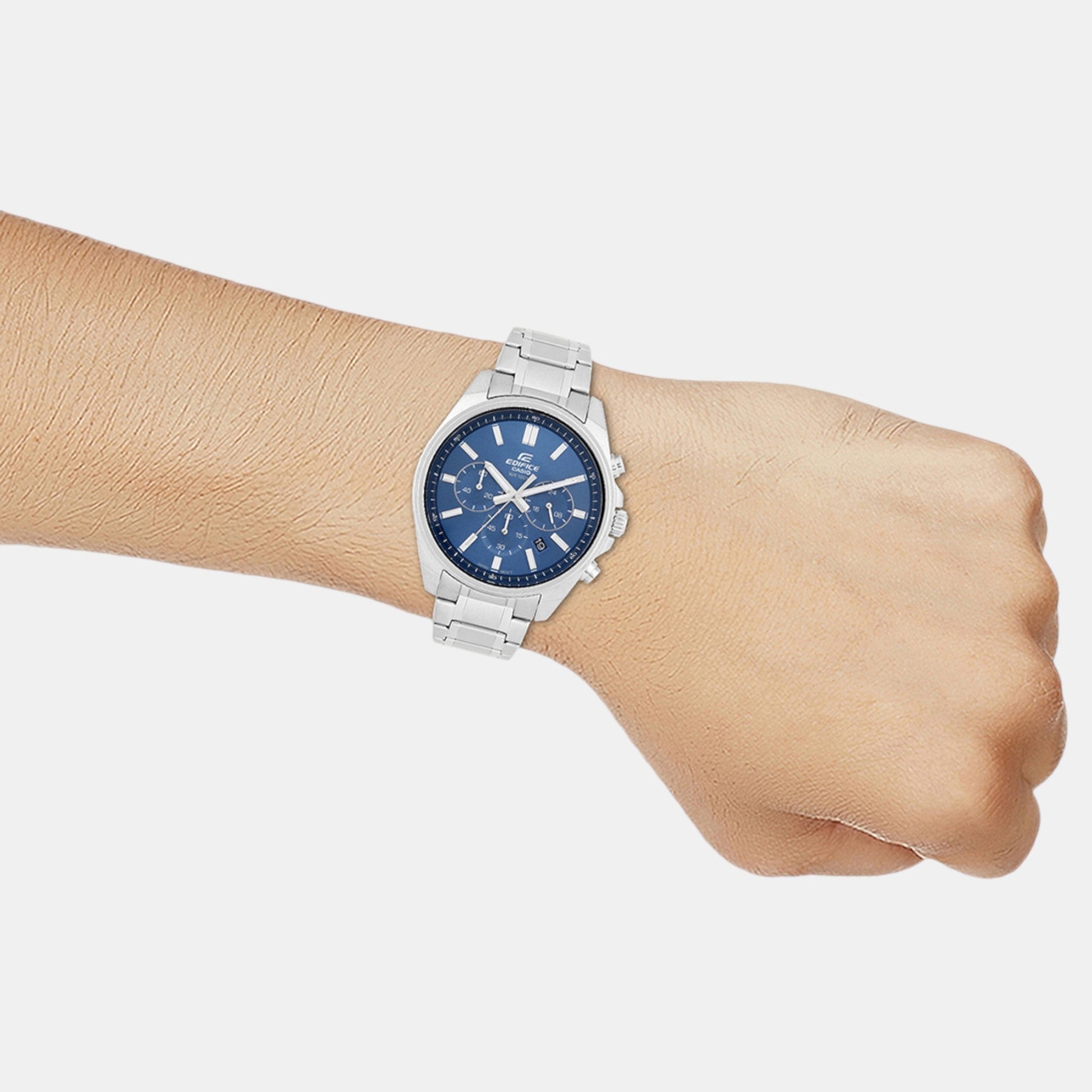 Edifice Men Quartz Blue Dial Chronograph Stainless Steel Watch ED597