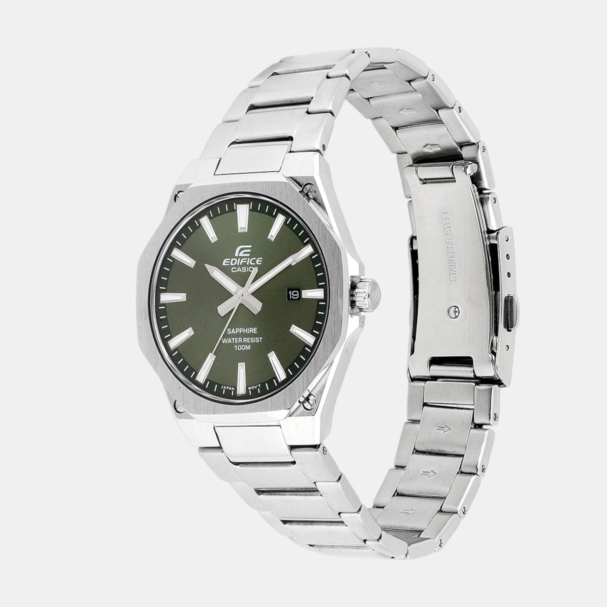 Edifice Men Quartz Green Dial Analog Stainless Steel Watch ED603