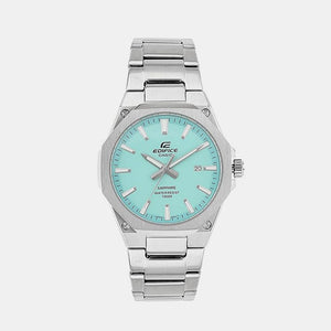 Edifice Men Quartz Turquoise Blue Dial Analog Stainless Steel Watch ED604