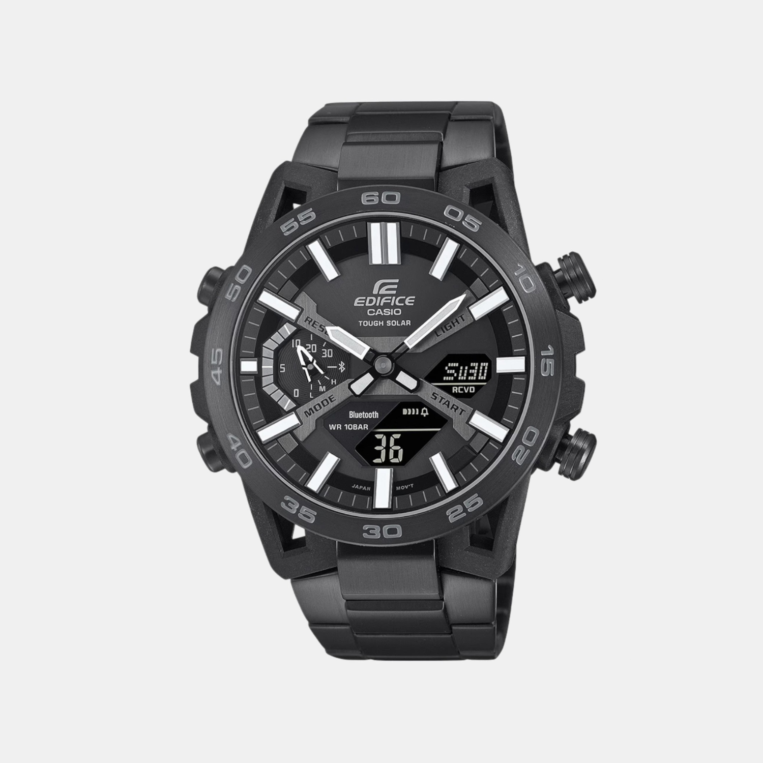 Edifice Men Quartz Black Dial Analog-Digital Stainless Steel Watch ED608