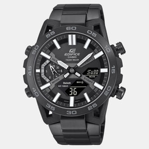 Edifice Men Quartz Black Dial Analog-Digital Stainless Steel Watch ED608