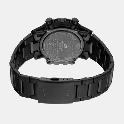 Edifice Men Quartz Black Dial Analog-Digital Stainless Steel Watch ED608