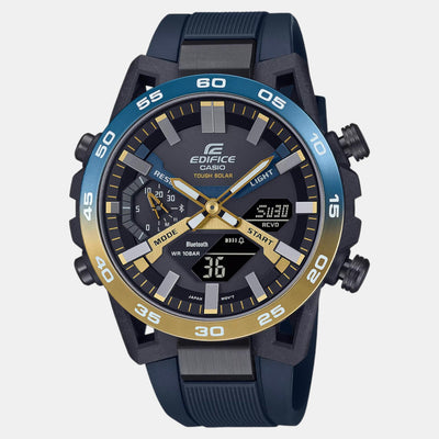 Edifice Men Quartz Black Dial Analog-Digital Resin Watch ED610