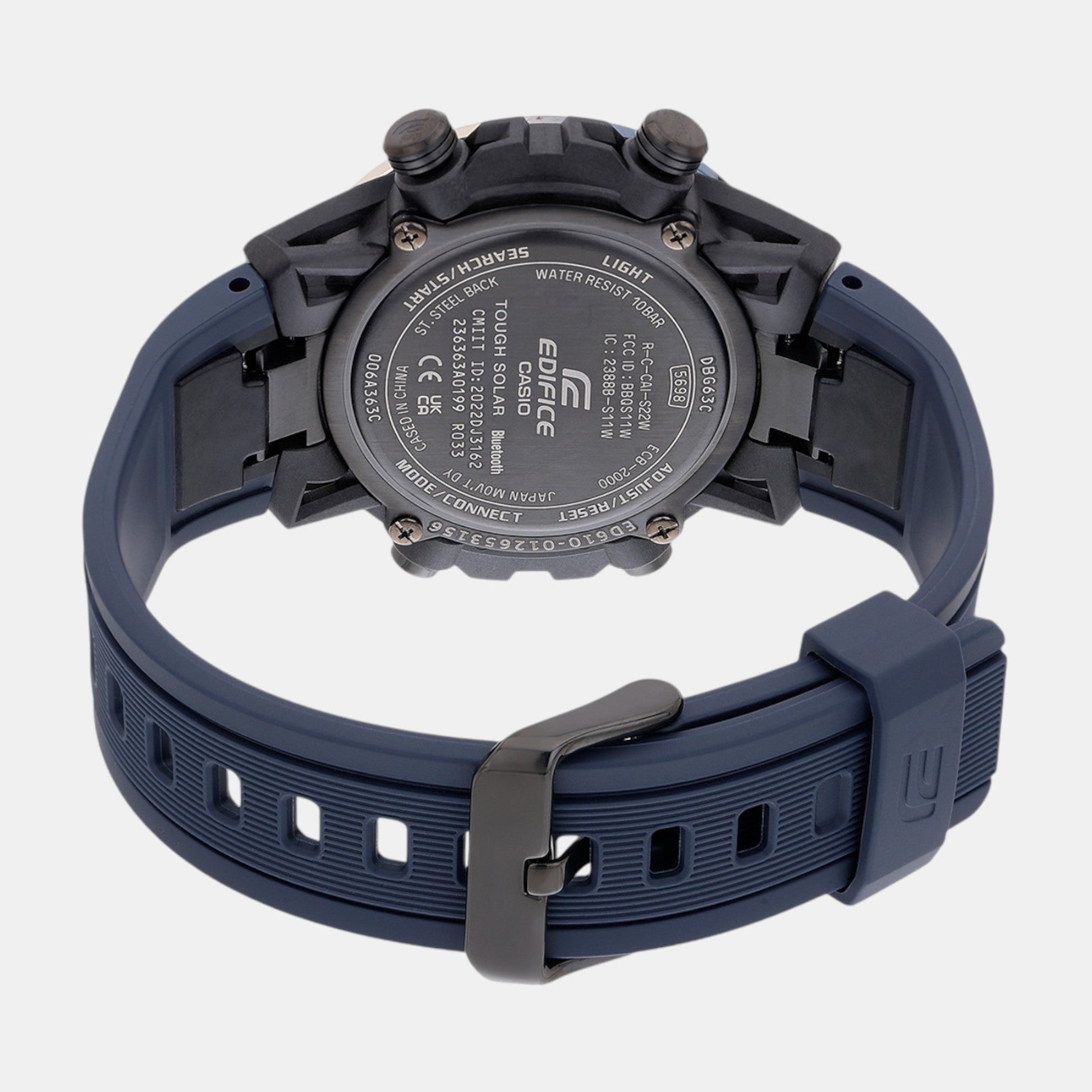 Edifice Men Quartz Black Dial Analog-Digital Resin Watch ED610