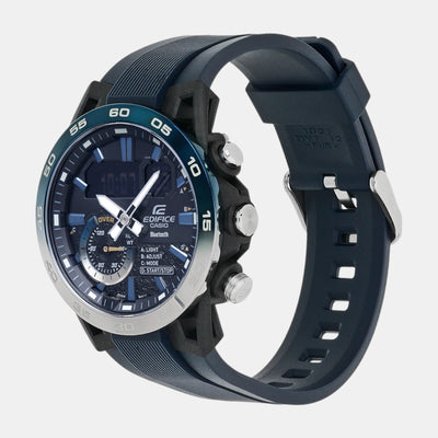Edifice Men Quartz Black Dial Analog-Digital Resin Watch ED612
