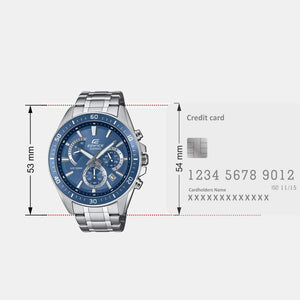 Edifice Men Quartz Grayish Blue Dial Chronograph Stainless Steel Watch ED615