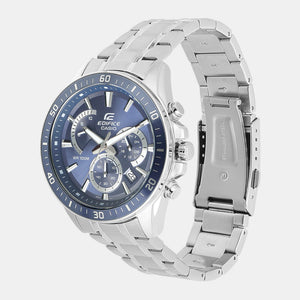 Edifice Men Quartz Grayish Blue Dial Chronograph Stainless Steel Watch ED615