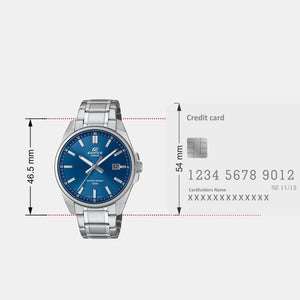 Edifice Men Quartz Blue Dial Analog Stainless Steel Watch ED619