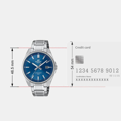 Edifice Men Quartz Blue Dial Analog Stainless Steel Watch ED619