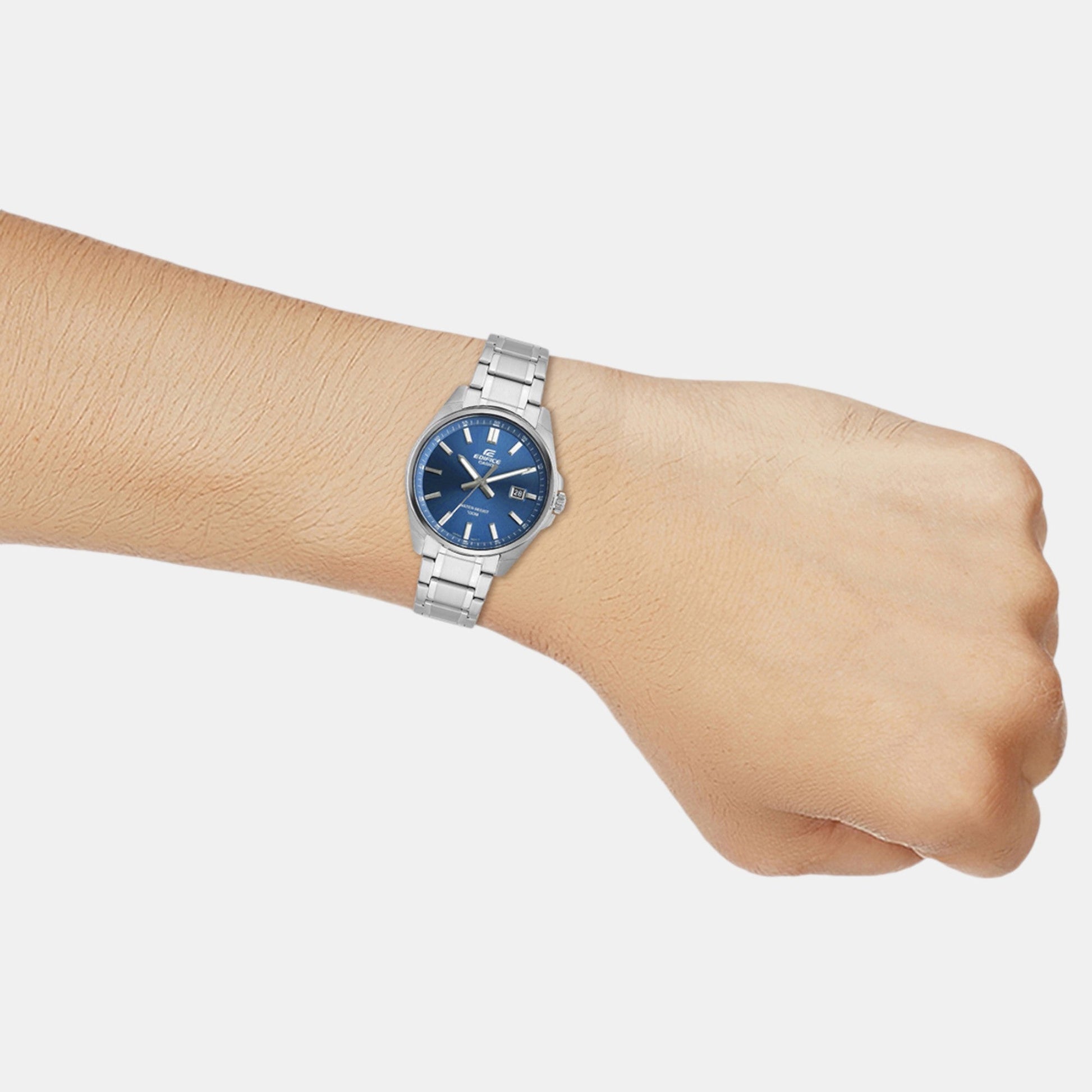 Edifice Men Quartz Blue Dial Analog Stainless Steel Watch ED619