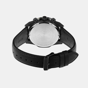 Edifice Men Quartz Blue Dial Multi-Function Leather Watch ED623