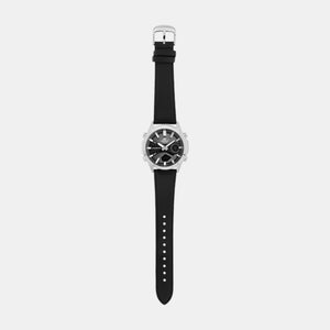 Edifice Men Quartz Black Dial Analog-Digital Leather Watch ED627