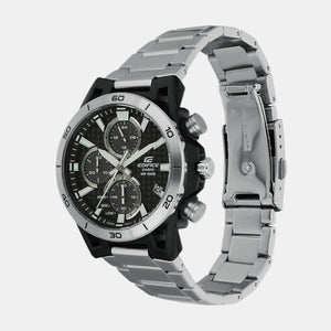 Edifice Men Quartz Silver Dial Chronograph Stainless Steel Watch ED628