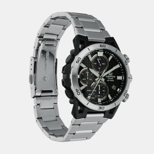 Edifice Men Quartz Silver Dial Chronograph Stainless Steel Watch ED628