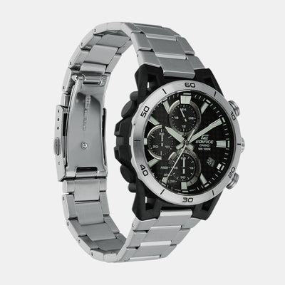 Edifice Men Quartz Silver Dial Chronograph Stainless Steel Watch ED628