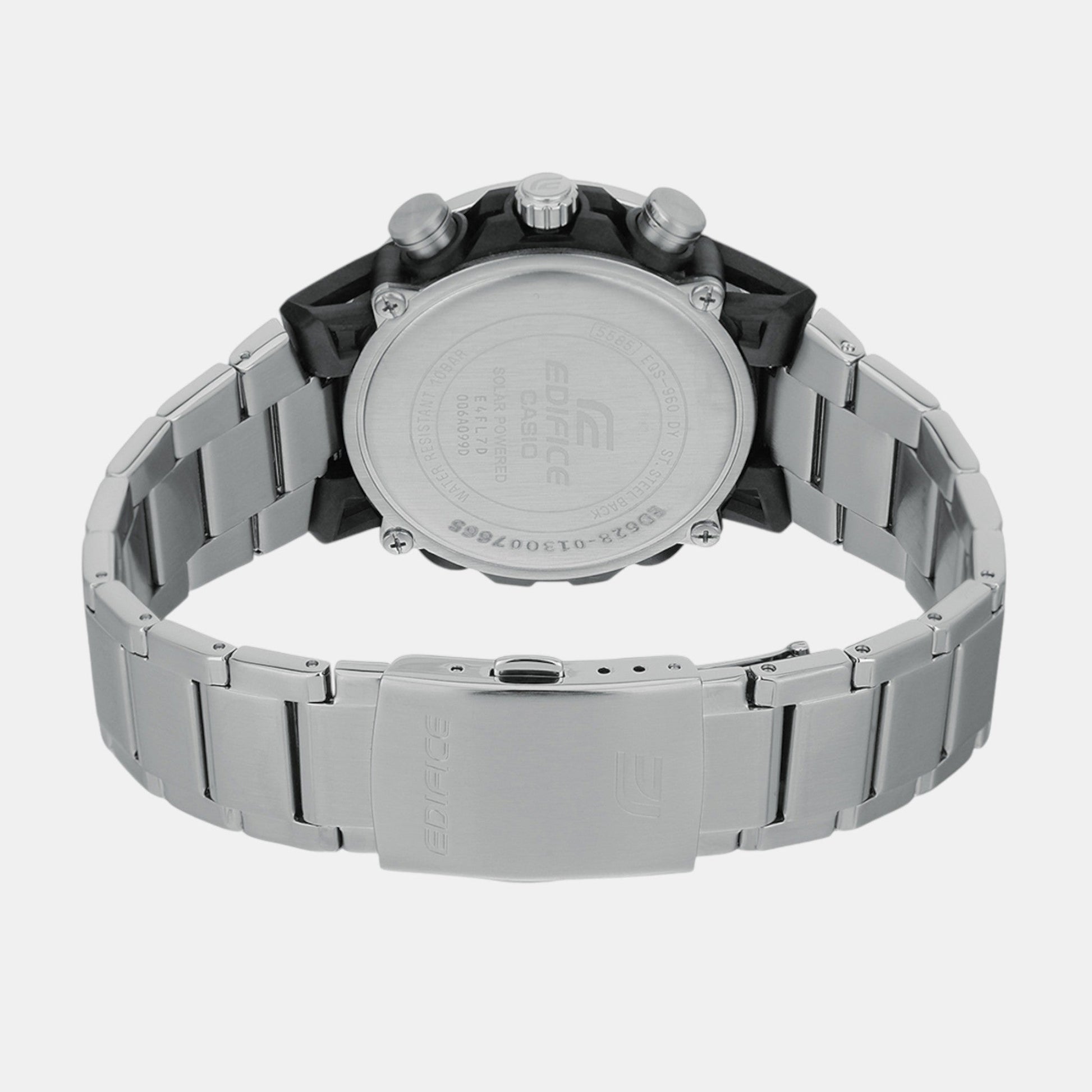 Edifice Men Quartz Silver Dial Chronograph Stainless Steel Watch ED628