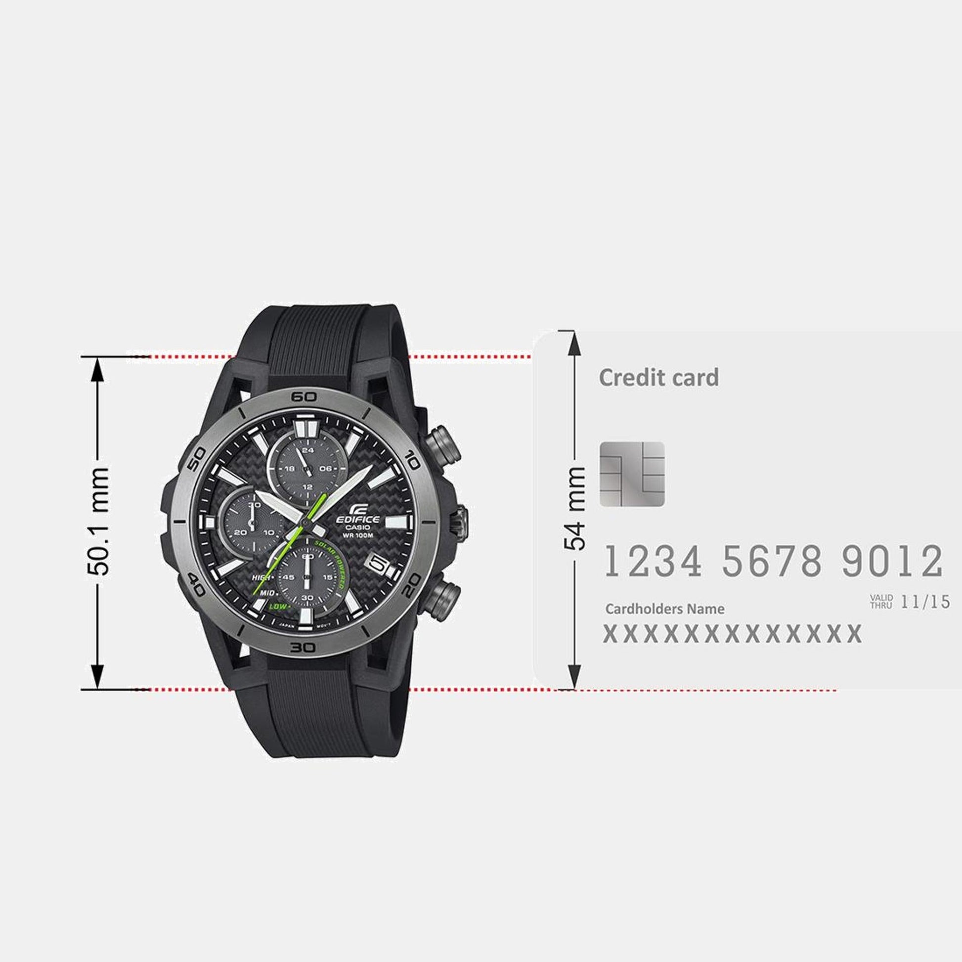 Edifice Men Quartz Black Dial Chronograph Resin Watch ED630