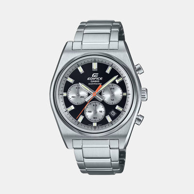 Edifice Men Quartz Black Dial Chronograph Stainless Steel Watch ED633
