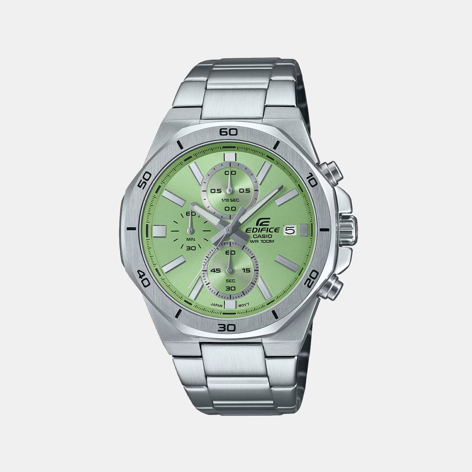 Edifice Men Quartz Green Dial Analog Stainless Steel Watch ED637
