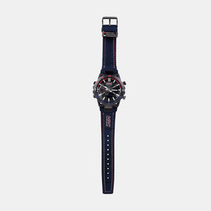 Edifice Men Quartz Black Dial Analog-Digital Alcantara Watch ED642