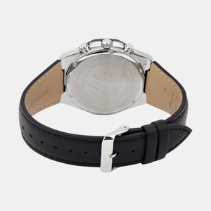 Edifice Men Quartz Black Dial Analog Leather Watch ED645