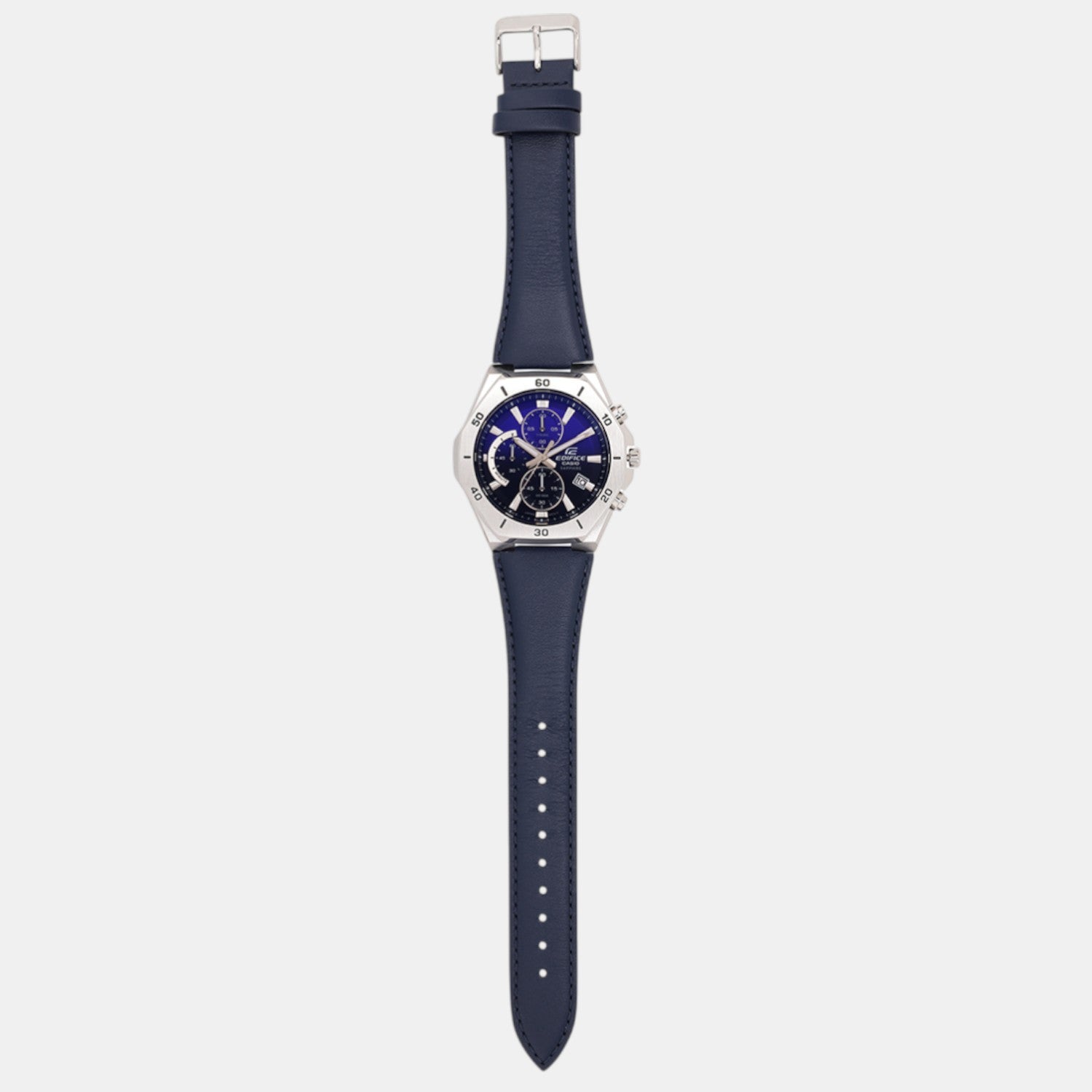 Edifice Men Quartz Black Dial Analog Leather Watch ED646
