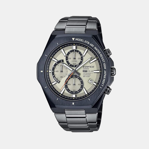 Edifice Men Quartz Cream Dial Chronograph Stainless Steel Watch ED647