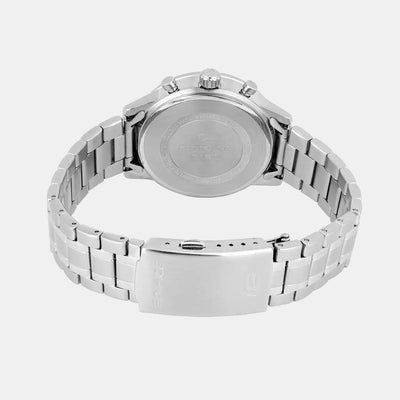 Edifice Men Quartz Blue & White Dial Multi-Function Stainless Steel Watch ED656