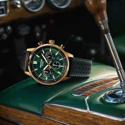 Casio Edifice Standard Chronograph Green Dial Men 40.5mm ED658 EFR-575CL-3A