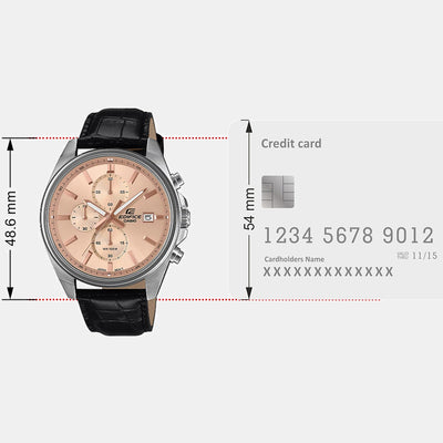 Edifice Men Quartz Peach Dial Analog Stainless Steel Watch ED664