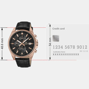 Edifice Men Quartz Black Dial Analog Stainless Steel Watch ED665