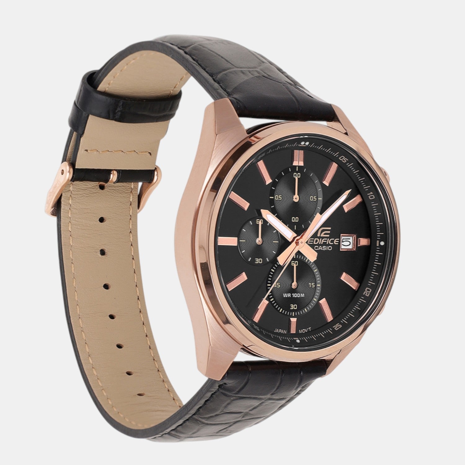 Edifice Men Quartz Black Dial Analog Stainless Steel Watch ED665