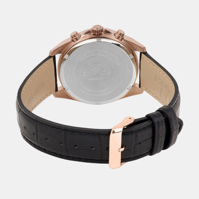 Edifice Men Quartz Black Dial Analog Stainless Steel Watch ED665