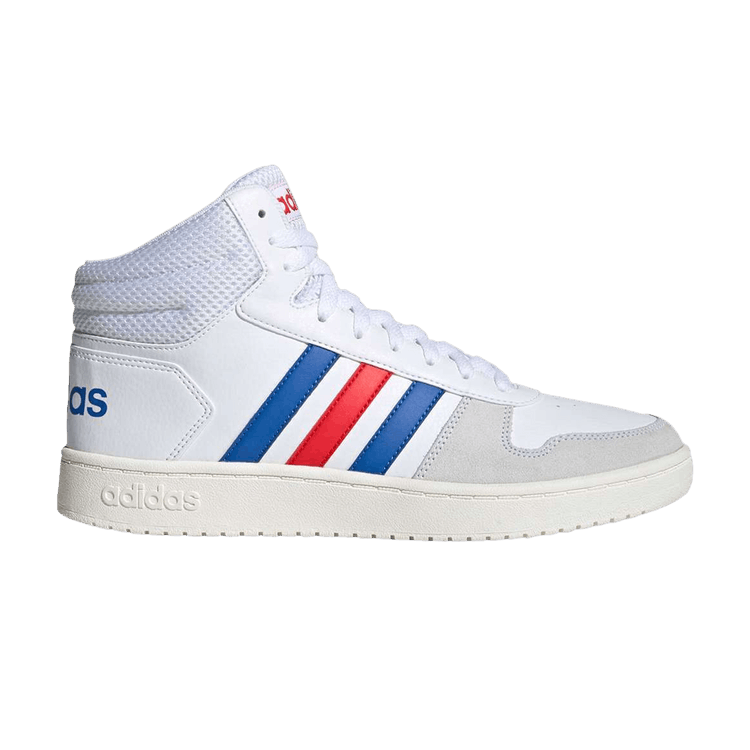 adidas Hoops 2.0 Mid White Blue Red