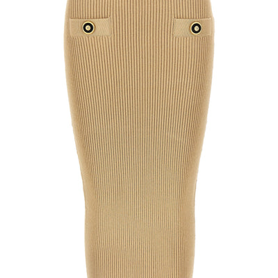 Balmain Ribbed Midi Skirt