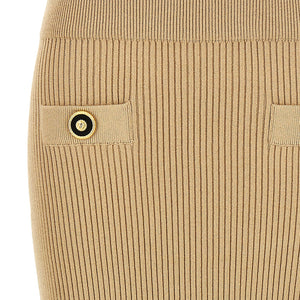 Balmain Ribbed Midi Skirt