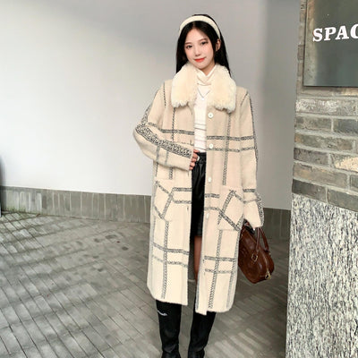 Noelia Woolen Long Luxe Overcoat with Fur